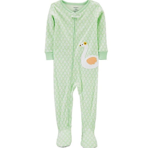 NWT 5t 5 o 4t 4 swan bird footie pajamas sleeper easter birthday carters spring - Picture 1 of 6